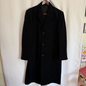 Ralph Lauren Men’s Wool Cashmere Single-Breasted Trench Over Coat Black 40R
